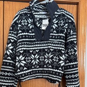 DSG Black and White Snowflake Pullover